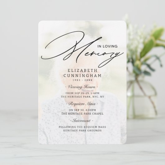モダンシンプルViewing, Requiem, Interment Fund 招待状 (スタンド正面)