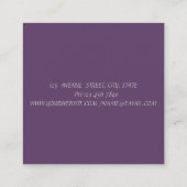 モダンシンプルViolet,Silver Instagramソーシャルメディア スクエア名刺 (裏面)