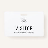 モダンシンプルVisitor Pass Companyロゴ バッジ (裏面)
