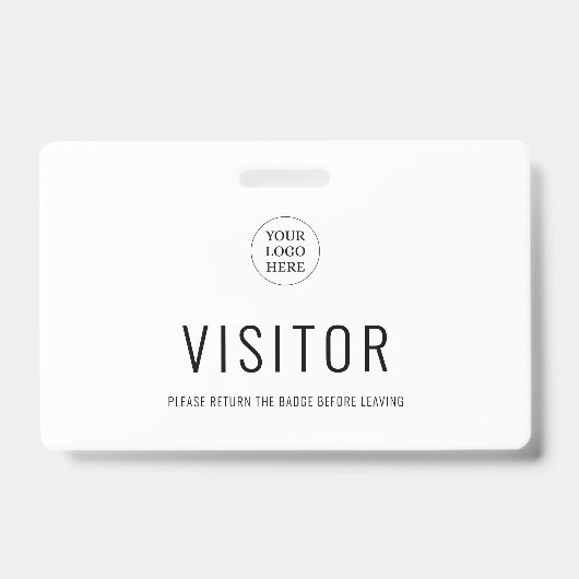 モダンシンプルVisitor Pass Companyロゴ バッジ (Front)