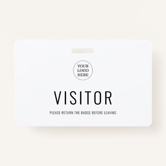 モダンシンプルVisitor Pass Companyロゴ バッジ (正面)