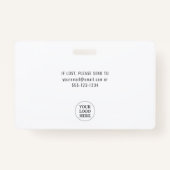 モダンシンプルVisitor Pass Companyロゴ バッジ (裏面)