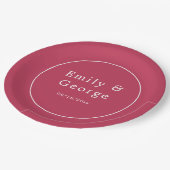 モダンシンプルVivaマゼンダスタイリッシュ結婚ス ペーパープレート (アングル)