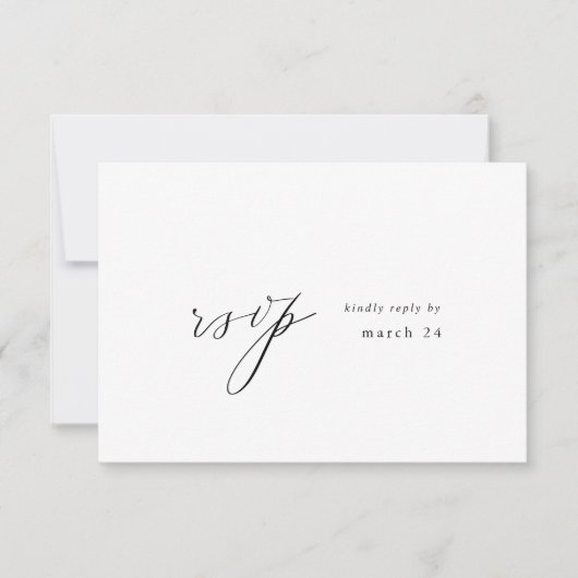 モダンシンプルw食事RSVP 出欠カード (正面)