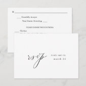 モダンシンプルw食事RSVP 出欠カード (正面/裏面)