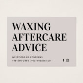 モダンシンプルWaxing Aftercare Card脱毛 (正面)