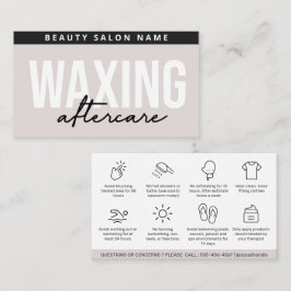 モダンシンプルWaxing Aftercare Card脱毛  名刺