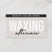モダンシンプルWaxing Aftercare Card脱毛 名刺 (正面)