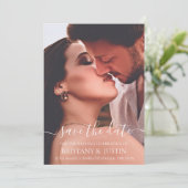 モダンシンプルWhite Script写真 セーブザデート (スタンド正面)