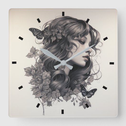 モダンシンプルYour Own Square Wall Clockの作成 スクエア壁時計 (正面)