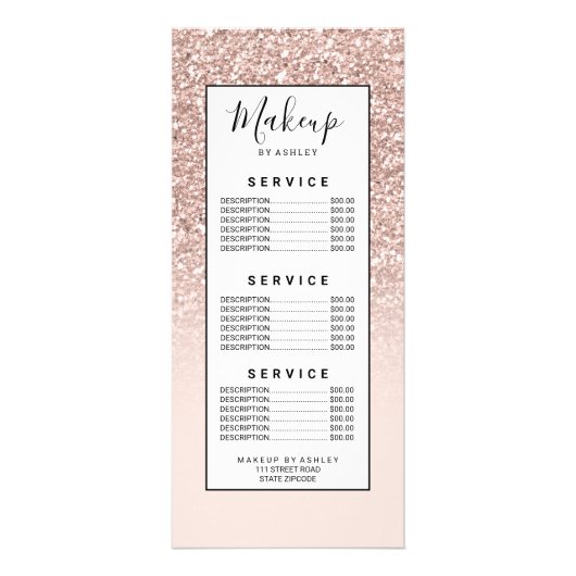 モダンシークガーリーインバラ金ゴールドグリッターグラデーション赤面 ラックカード (正面)