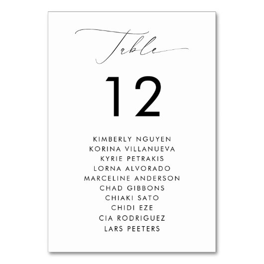 モダンシーティンググラフ名のスクリミニマルプ結婚ト テーブルナンバー (裏面)