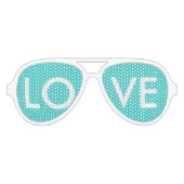 モダンシ名門私立校風のッガーリークティール（緑がかった色）ブルーターコイズ アビエーターサングラス (正面)