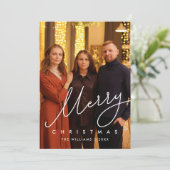 モダンジェントルスクリプト、メリークリスマスファミリーフォト シーズンカード (スタンド正面)