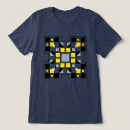 モダンジオメトリックキルトパターンアート トライブレンドTシャツ