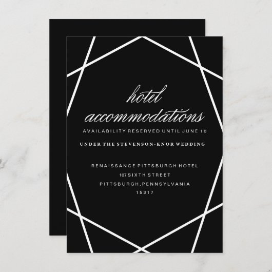 モダンジオメトリックホテルカード エンクロージャーカード (正面/裏面)