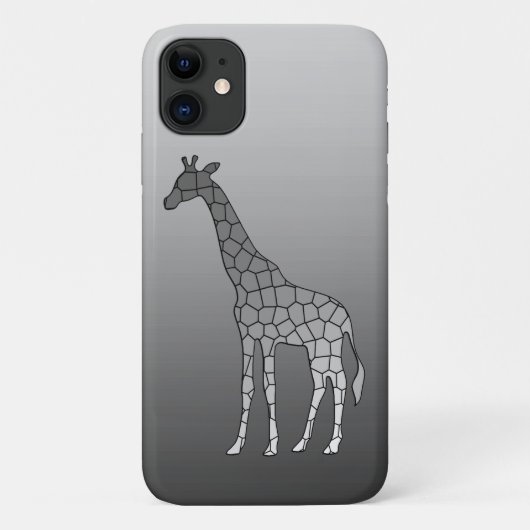 モダンジオメトリック キリン, シルバーグレー Case-Mate iPhoneケース (裏面)