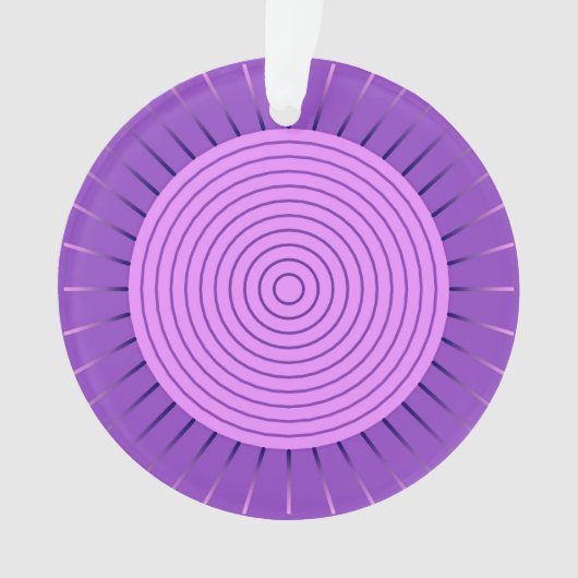 モダンジオメトリック サンバースト - アメジストパープル オーナメント (正面)