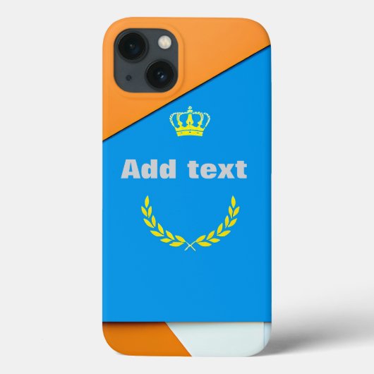 モダンジオメトリーブルーオレンジシンボル抽象スタイル Case-Mate iPhoneケース (裏面)