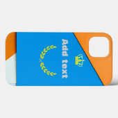 モダンジオメトリーブルーオレンジシンボル抽象スタイル Case-Mate iPhoneケース (裏面 (横))