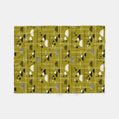 モダンジャズ – 金ゴールドブラウン フリースブランケット (正面(横))