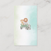 モダンジャングルアニマルズグリーンリーブサファリの水色 エンクロージャーカード (裏面)