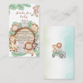 モダンジャングルアニマルズグリーンリーブサファリの水色 エンクロージャーカード (正面/裏面)