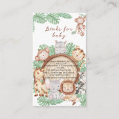 モダンジャングルアニマルズグリーンリーブサファリの水色 エンクロージャーカード (正面)