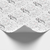 モダンジャングル動物かわいいミニマルなサファリパーティー ラッピングペーパー (角)