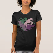 モダンジャングル モンステラのカラフルな葉 Tシャツ (正面)