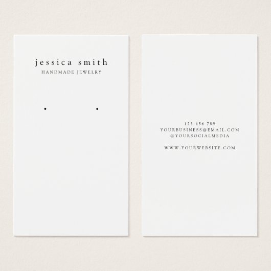 モダンジュエリーイヤリング表示カード (正面&裏面)