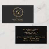 モダンジュエリーデザイフェイクナーゴールドフォイルブラック 名刺 (正面/裏面)