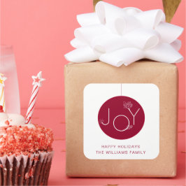 モダンジョイ オーナメント 赤 ハッピー ホリデー ステッカー