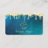 モダンスイーツカップケーキ金ゴールドドリップ料理 名刺 (正面)