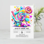 モダンスイートキャンディーバースデー 招待状 (スタンド正面)