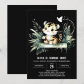 モダンスイートタイガーバースデー 招待状 (正面/裏面)