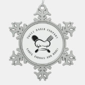 モダンスイートベーカリービジネス スノーフレークピューターオーナメント (正面)
