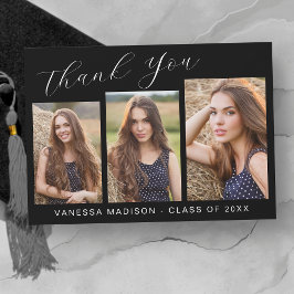 モダンスエレガントクリッシンプルプ |写真卒業 サンキューカード