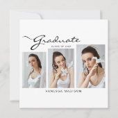 モダンスエレガントクリッミニマルプ |写真卒業 案内状 (正面)