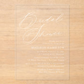 モダンスエレガントクリプトブライダルシャワー アクリル招待状 (正面)