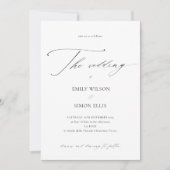 モダンスエレガントクリプト結婚式招待状 招待状 (正面)