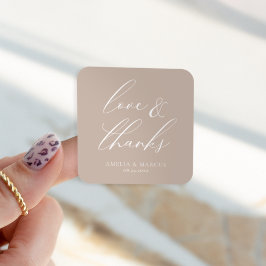 モダンスエレガントクリプトTaupe Love & 感謝してい スクエアシール