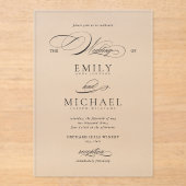 モダンスエレガントトクラシック結婚 アクリル招待状 (正面)