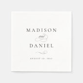 モダンスエレガントトクラシック結婚 スタンダードカクテルナプキン (正面)