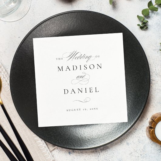 モダンスエレガントトクラシック結婚 スタンダードカクテルナプキン