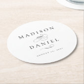 モダンスエレガントトクラシック結婚 ラウンドペーパーコースター (アングル)
