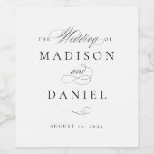 モダンスエレガントトクラシック結婚 ワインラベル (シングルラベル)