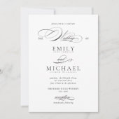 モダンスエレガントトクラシック結婚 招待状 (正面)