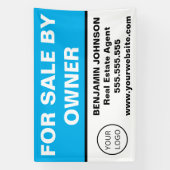 モダンスカイブルー実在エテート不動産仲介業者 横断幕 (縦)