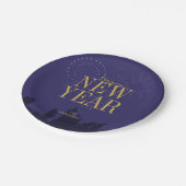 モダンスカイラインハッピーニューイヤー紙プレート ペーパープレート (アングル)